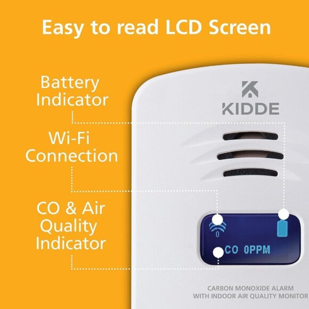 Kidde WiFi Carbon Monoxide Alarm & Indoor Air Quality Monitor & Battery Backup - Picture 4 of 16